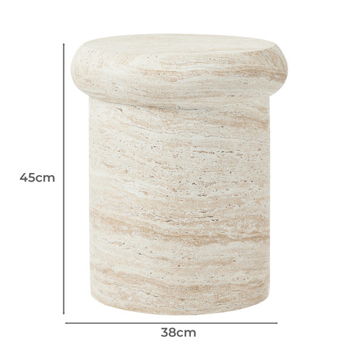 Green Sophie Travertine Look Side Table