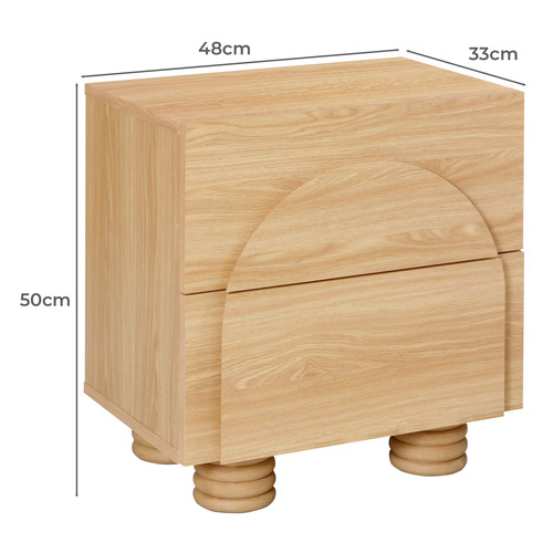 Roberts 2 Drawer Bedside Table