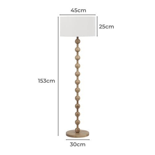 153cm Corvus Ash Wood Floor Lamp