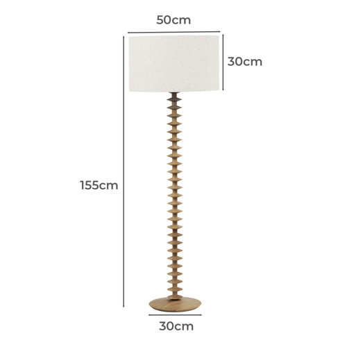 155cm Wonger Rubberwood Floor Lamp