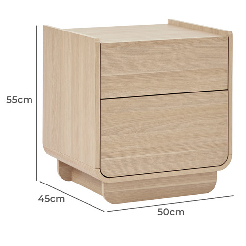 Riley 2 Drawer Bedside Table