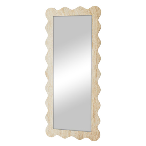 Tyler Wave Travertine-Look Full Length Mirror