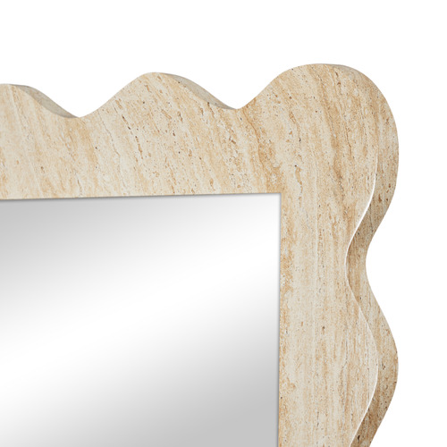 Tyler Wave Travertine-Look Full Length Mirror