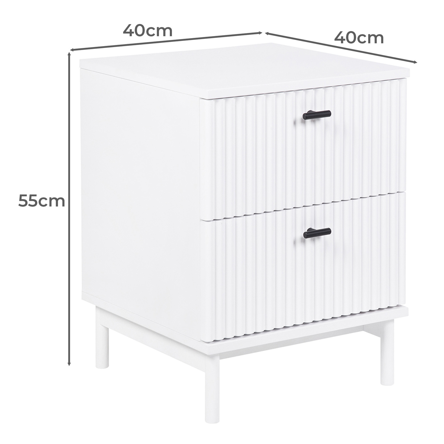 Keola 2 Drawer Bedside Table