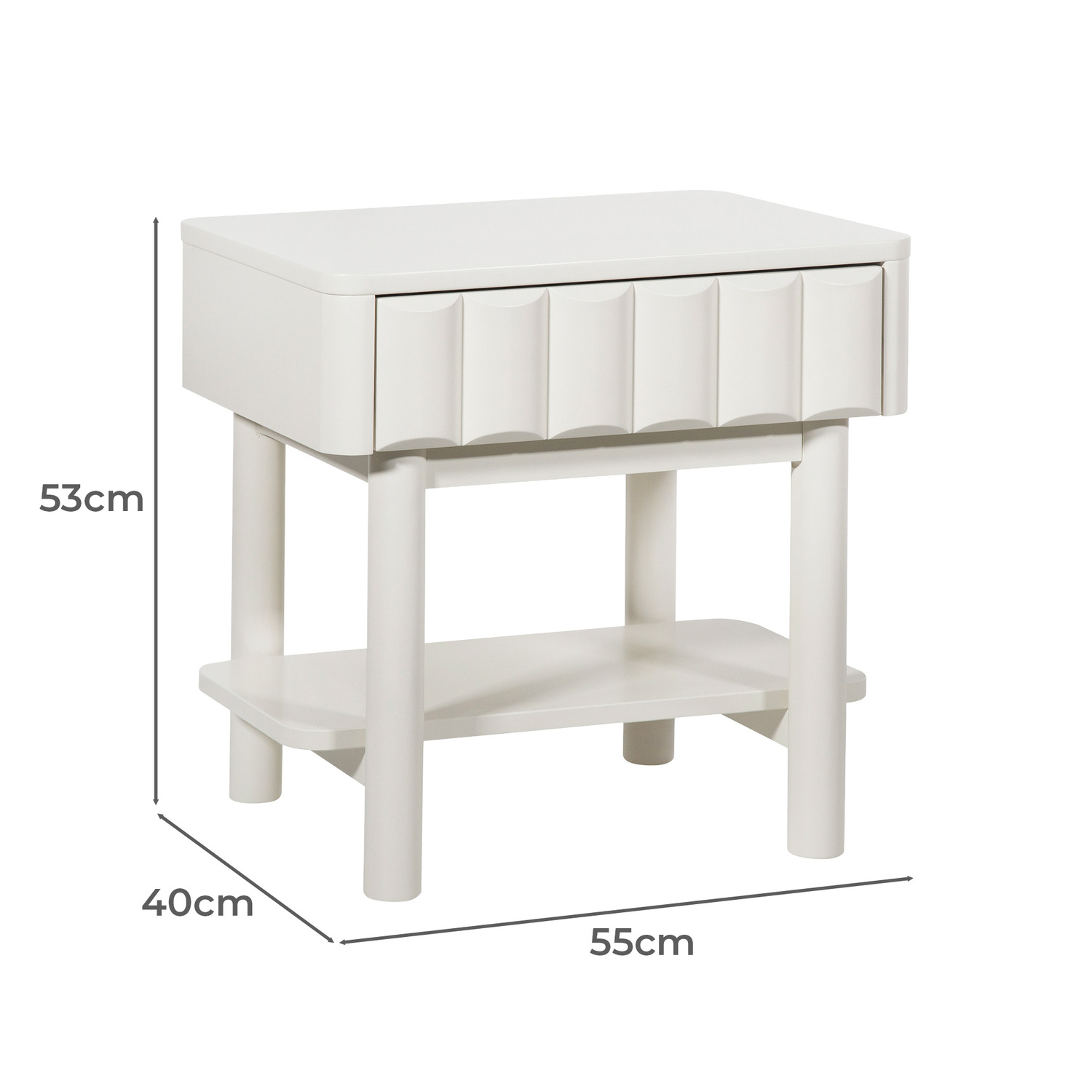 White Thalia Bedside Table