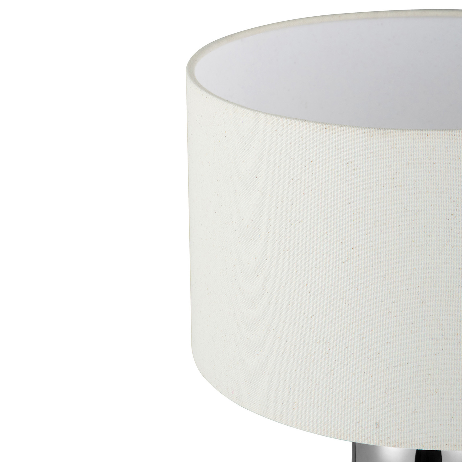 Tristan Chrome Iron & Linen Table Lamp