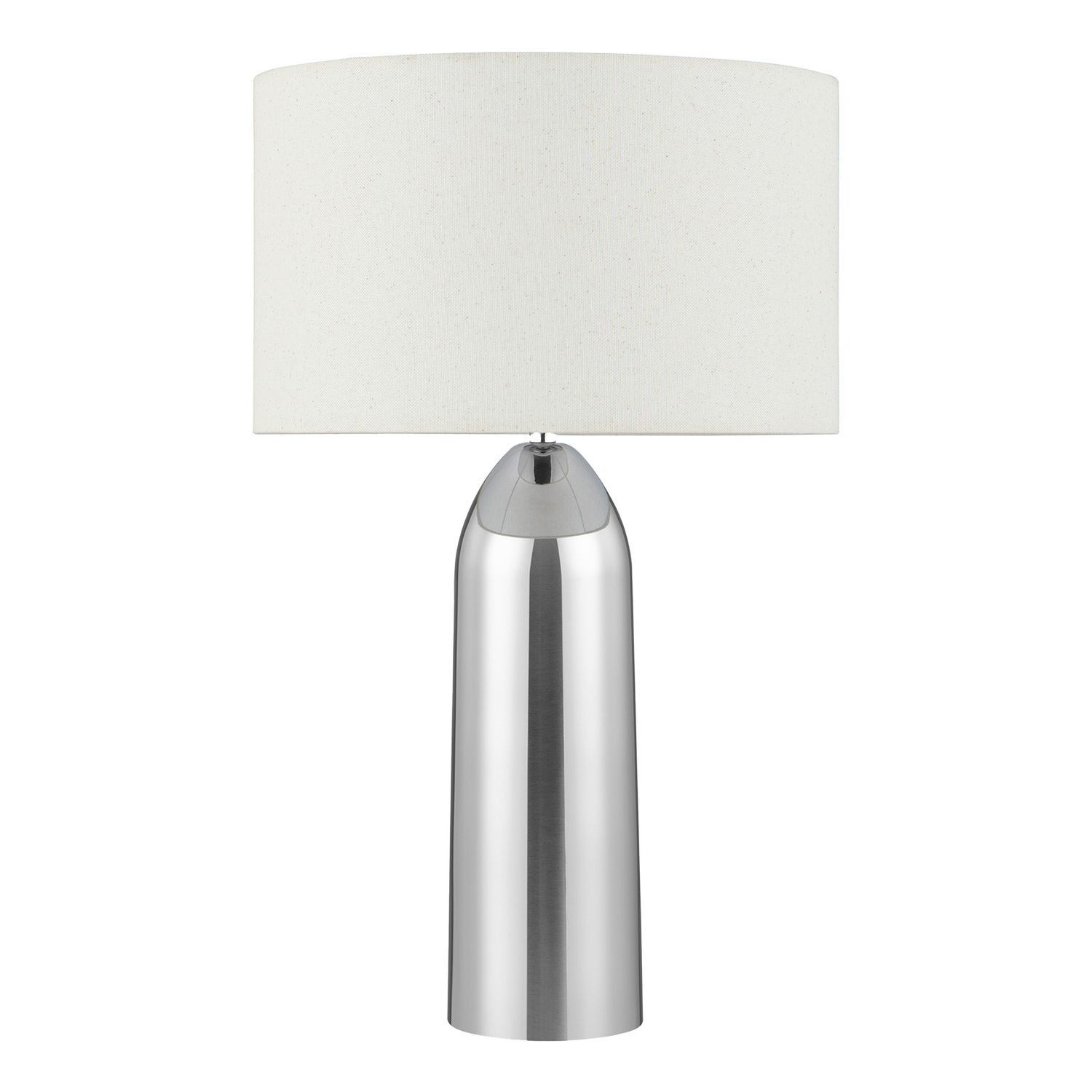 Tristan Chrome Iron & Linen Table Lamp