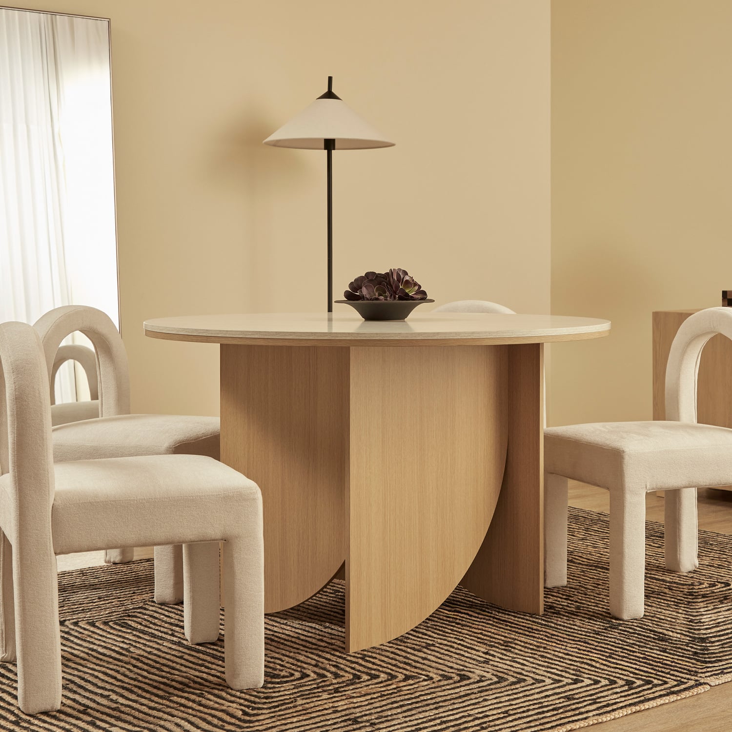 Dania Travertine-Look Dining Table