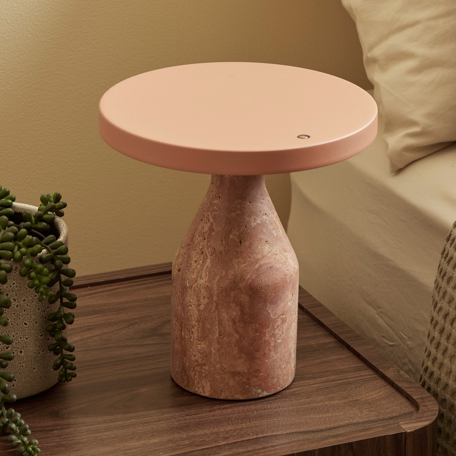 Naomi Terracotta Iron & Marble LED Touch Table Lamp