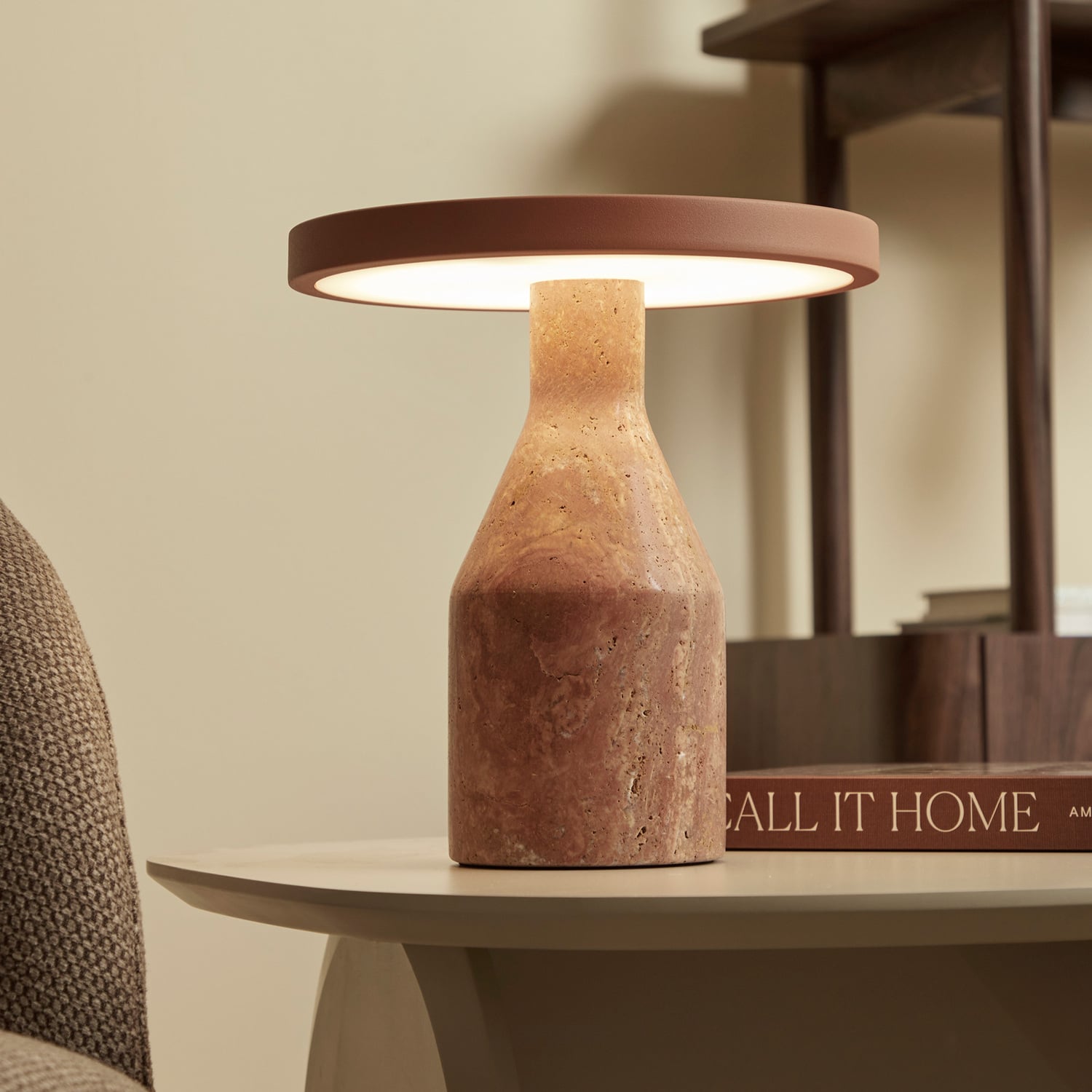 Naomi Terracotta Iron & Marble LED Touch Table Lamp