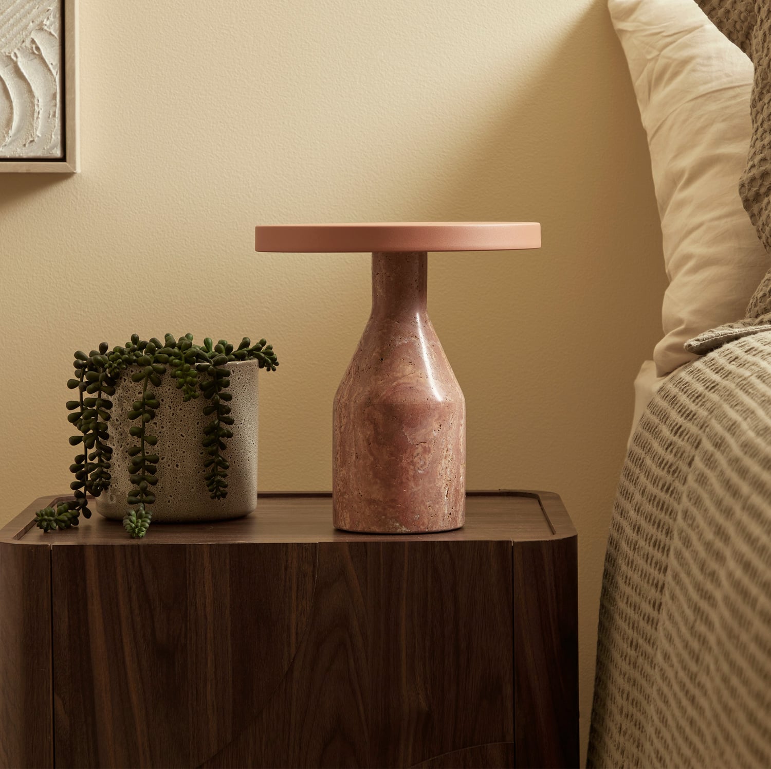 Naomi Terracotta Iron & Marble LED Touch Table Lamp