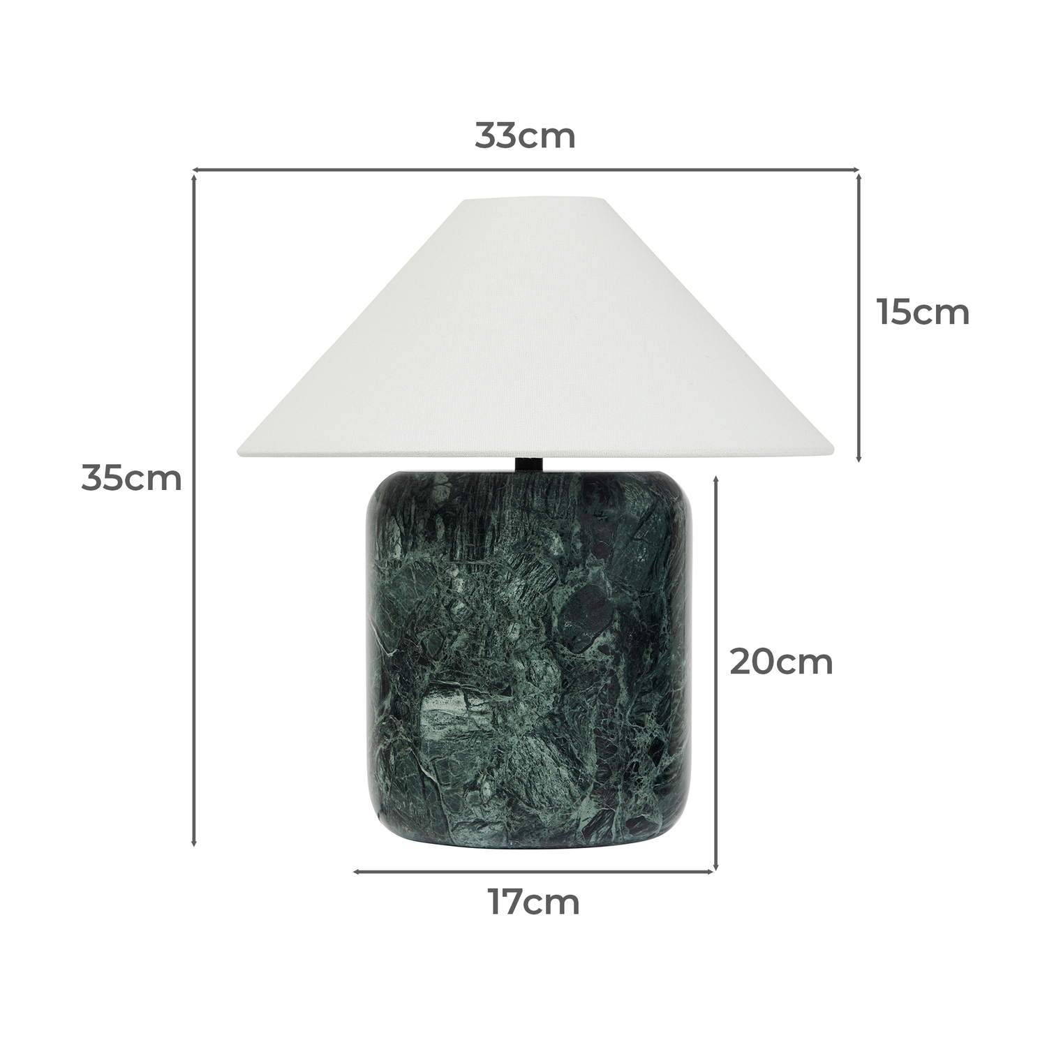 Callie Emerald Linen & Marble Table Lamp