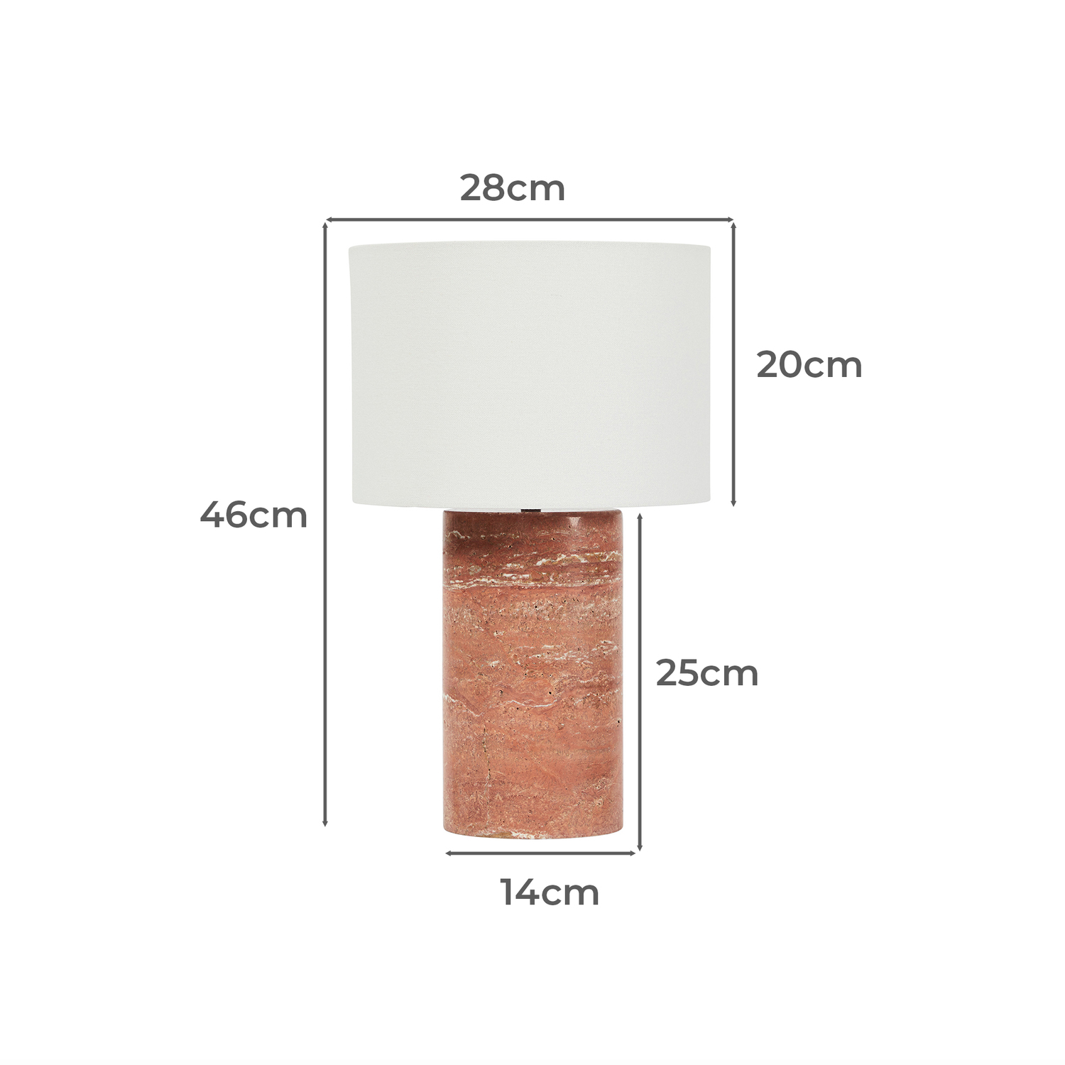 Bonnie Terracotta Linen & Marble Table Lamp