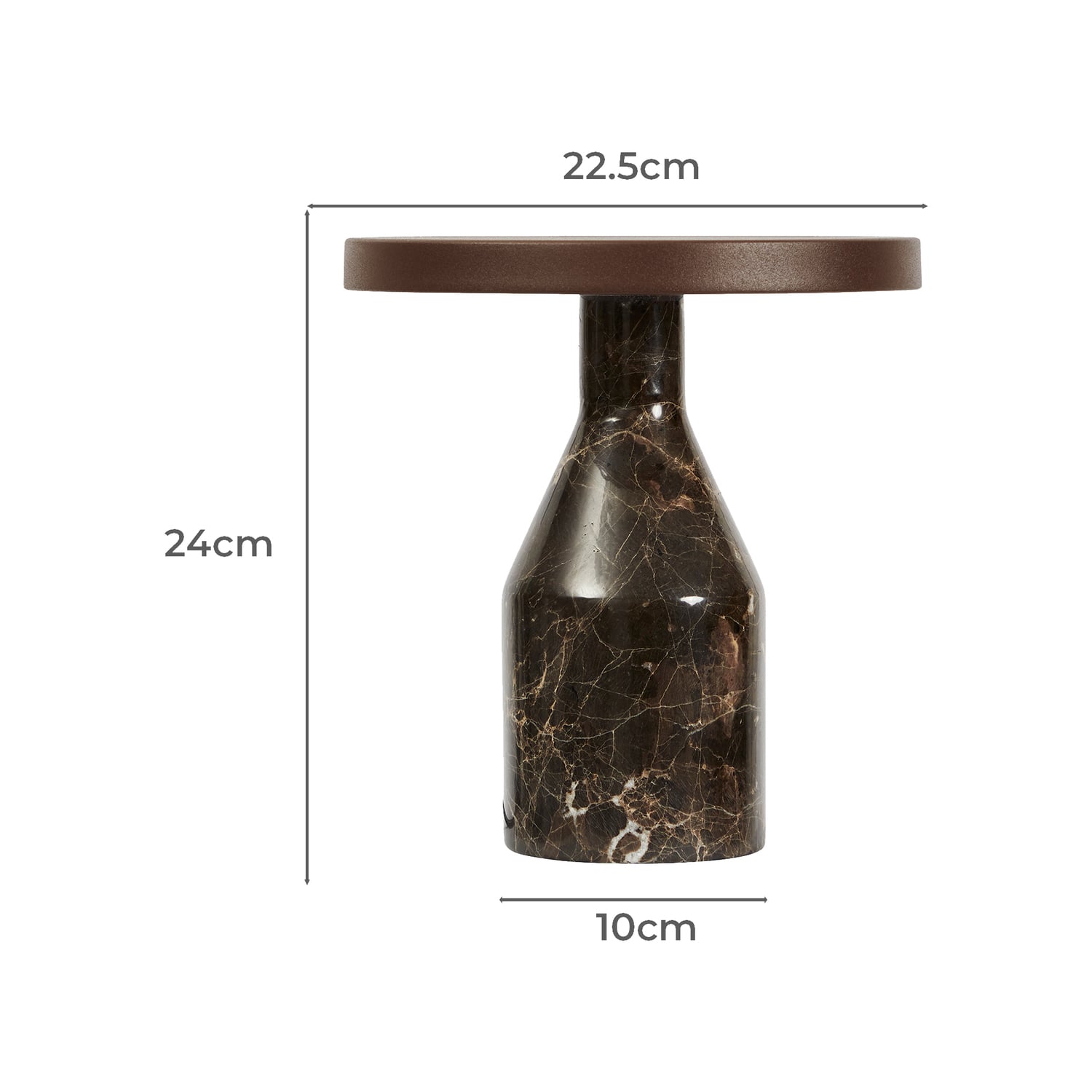 Naomi Cocoa Iron & Marble LED Touch Table Lamp