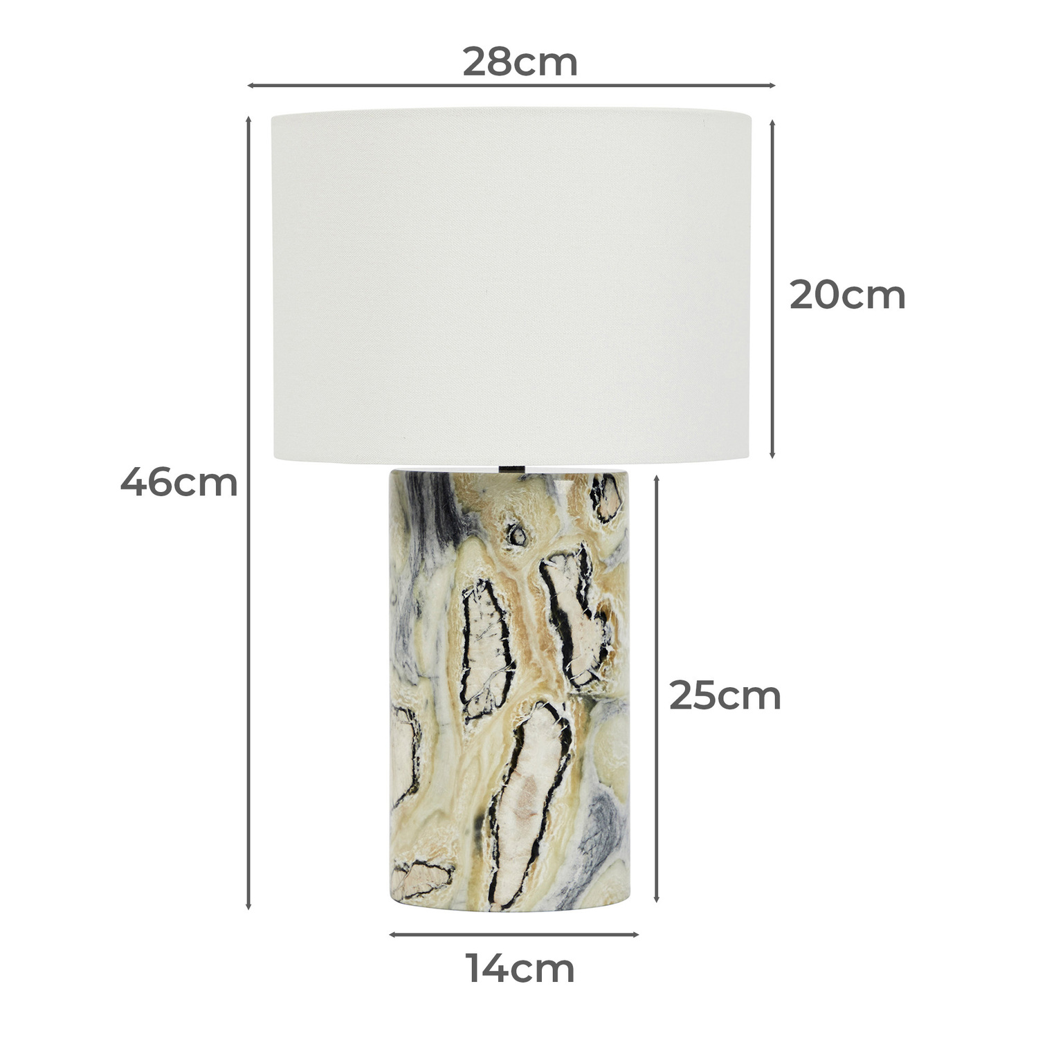 Bonnie Jade Linen & Marble Table Lamp