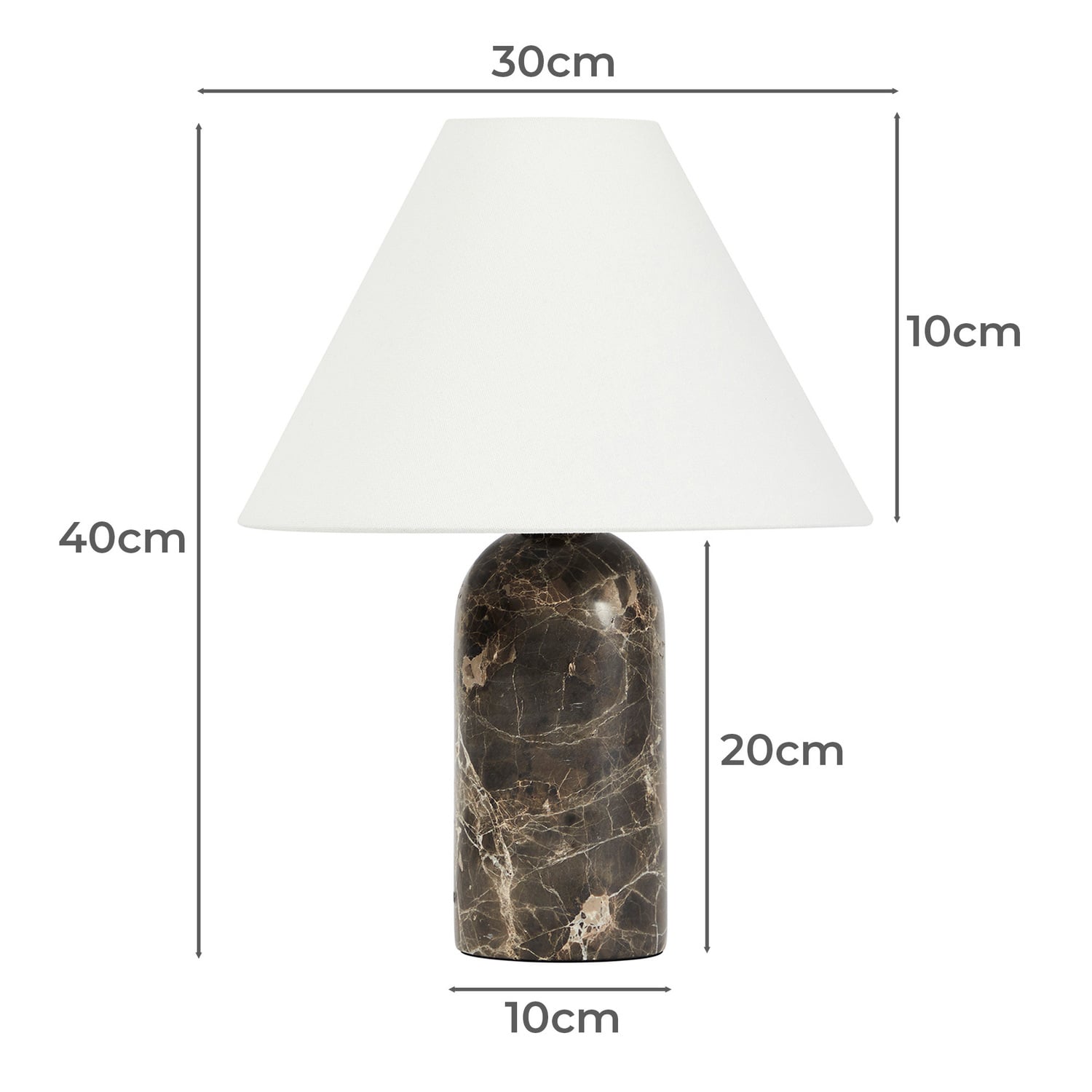 Ziva Cocoa Linen & Marble Table Lamp
