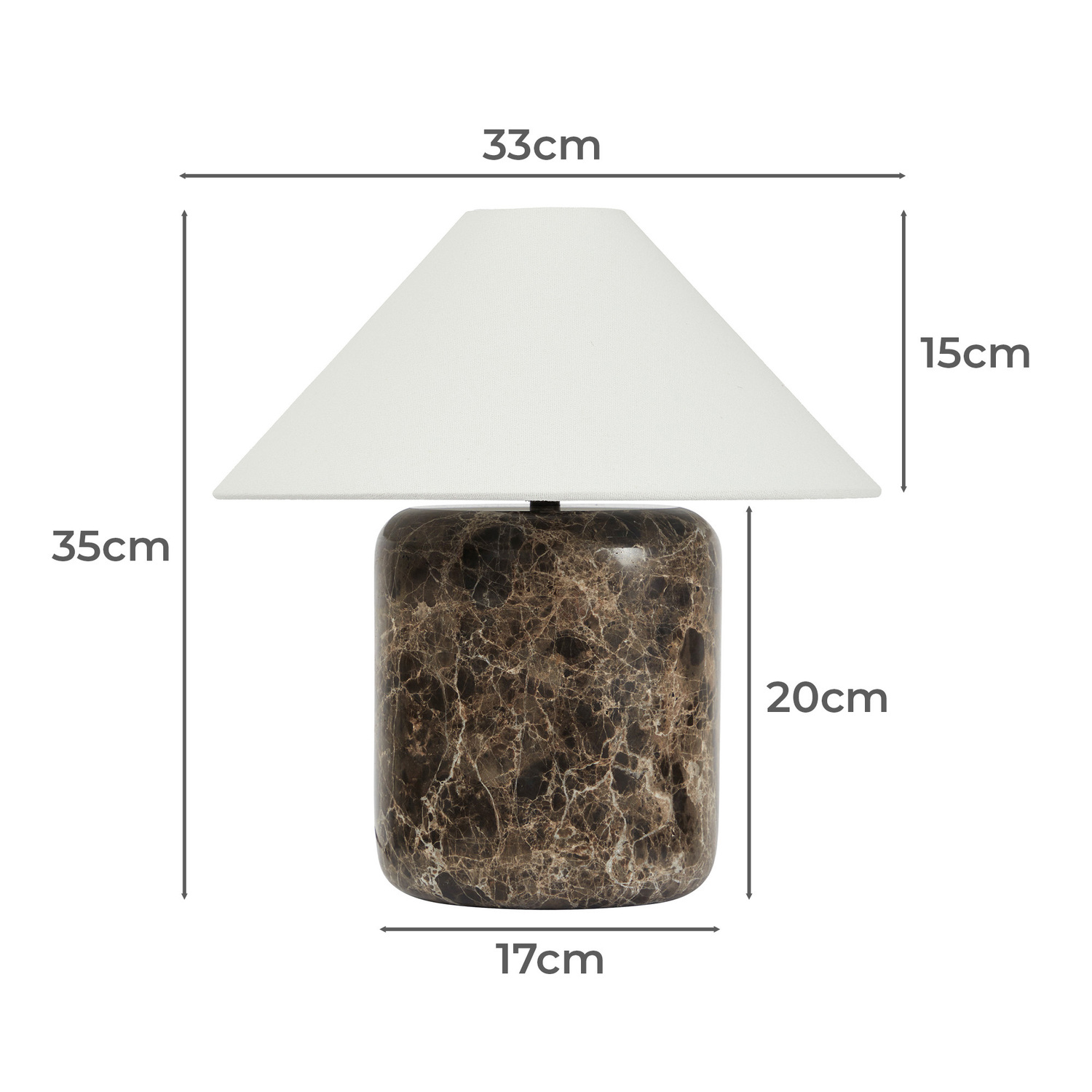 Callie Cocoa Linen & Marble Table Lamp