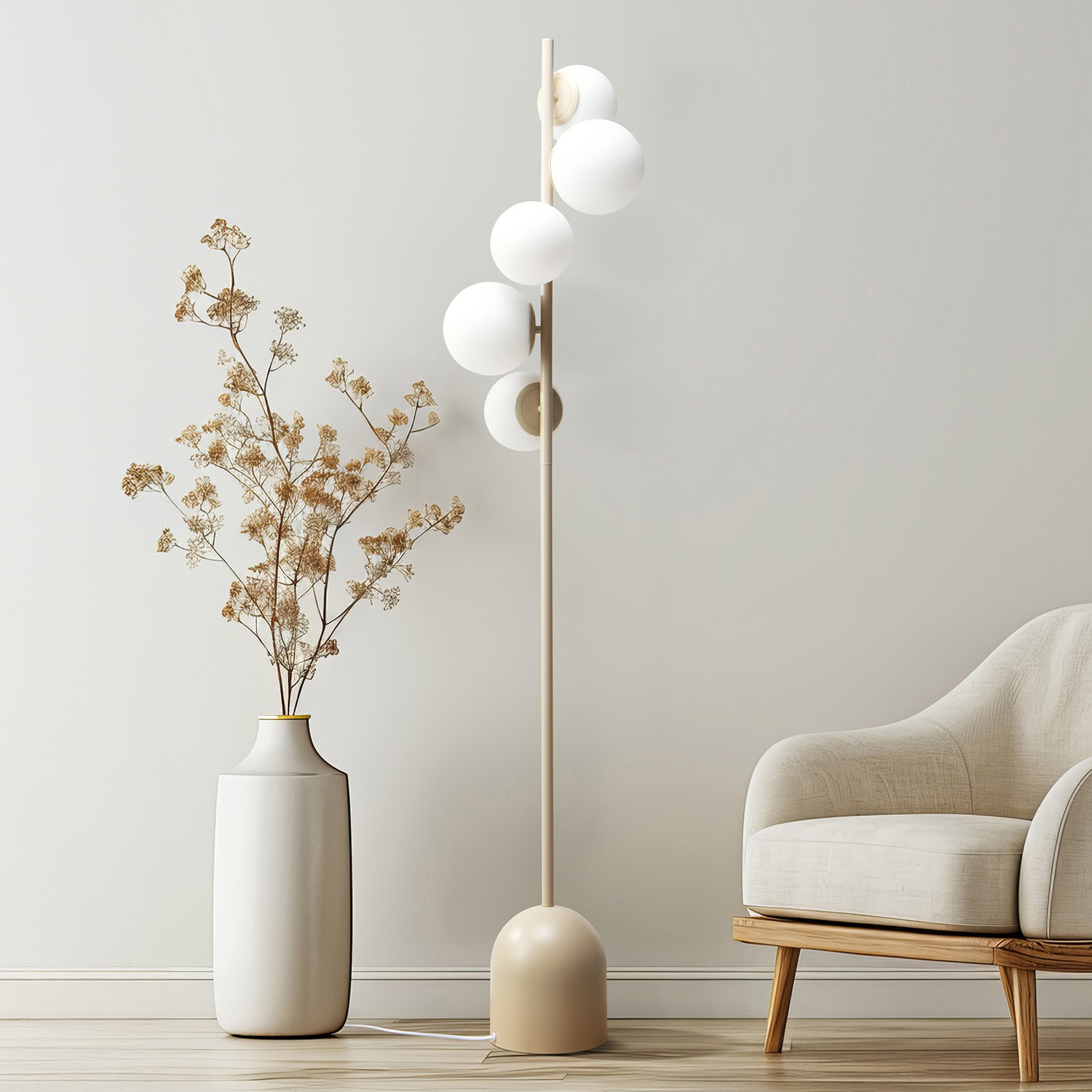Ensley Iron & Glass 5 Light Floor Lamp