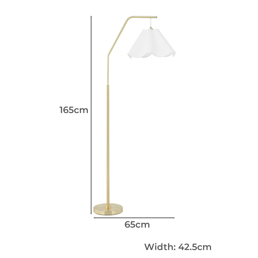 Kamryn Wavy Iron & Linen Floor Lamp
