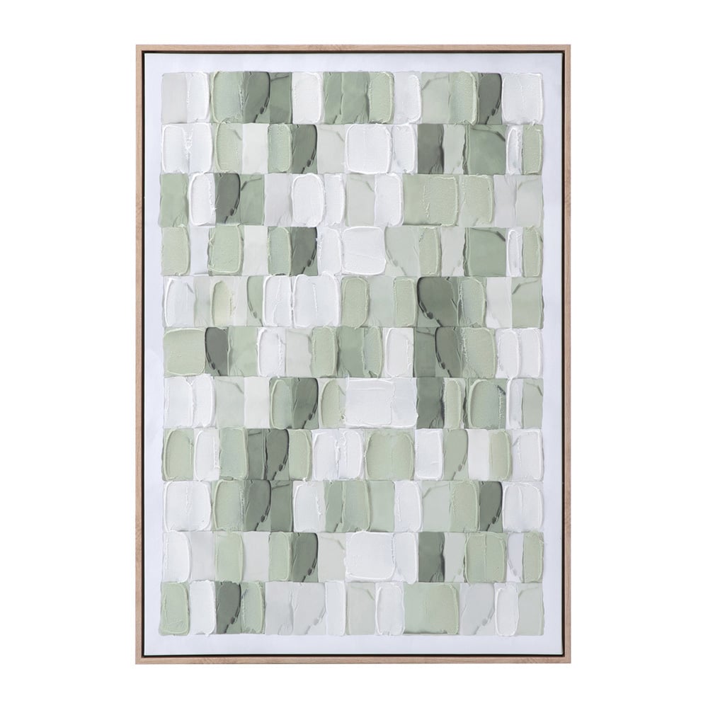 Sage Bricks Framed Canvas Wall Art