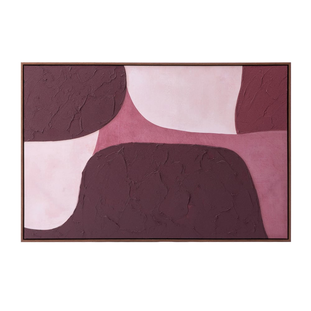 Burgundy Bubble Framed Canvas Wall Art