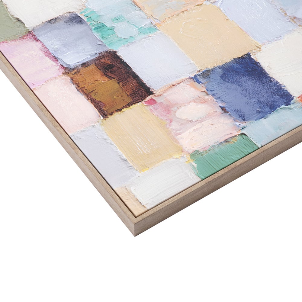 Pastel Blocks Framed Canvas Wall Art