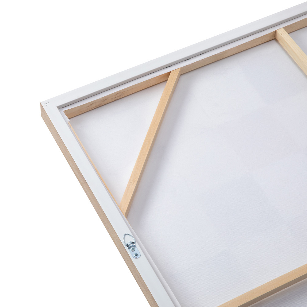 Neutral Checker Framed Canvas Wall Art