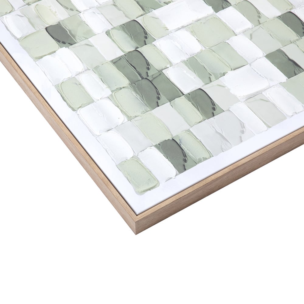 Sage Bricks Framed Canvas Wall Art