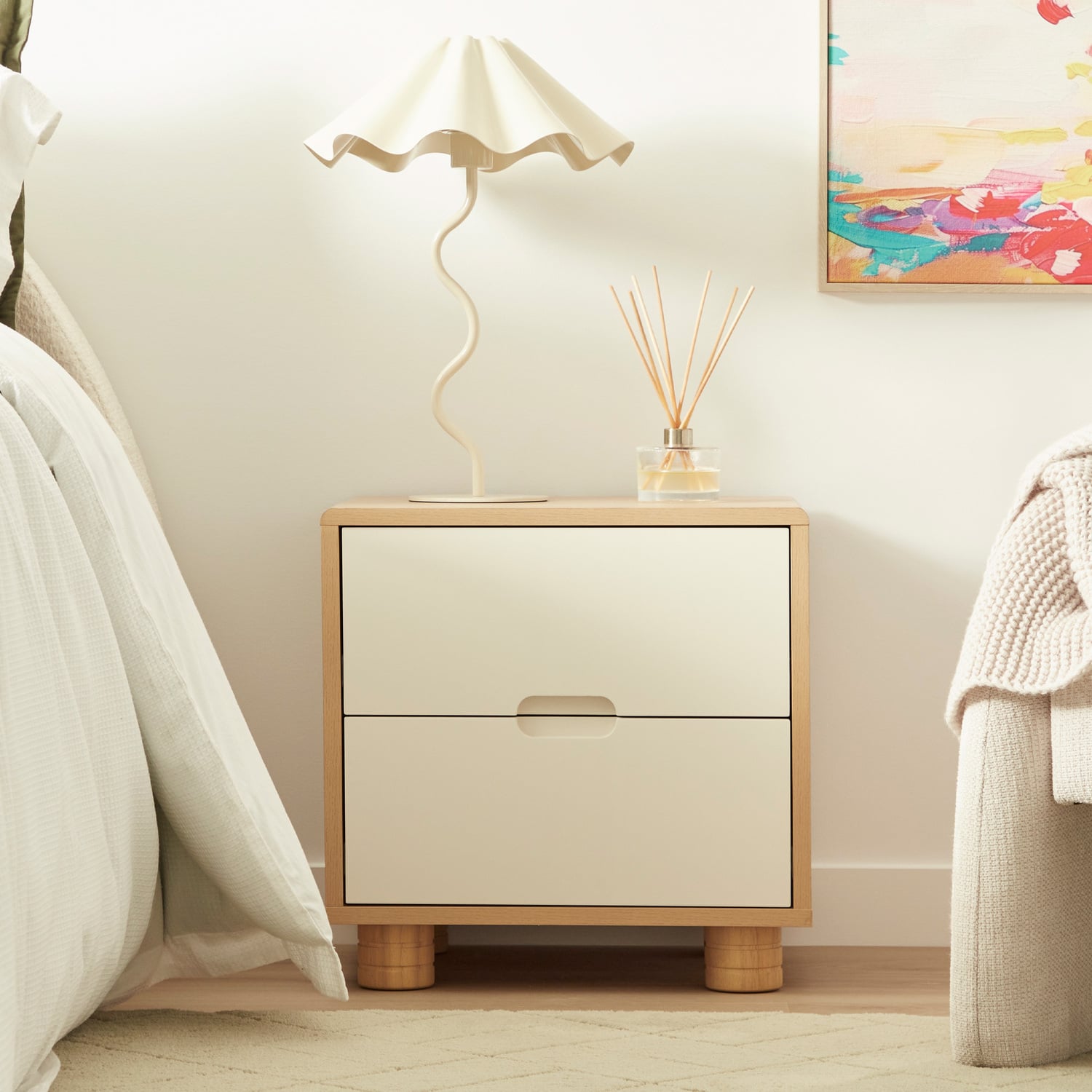 Brooks 2 Drawer Bedside Table