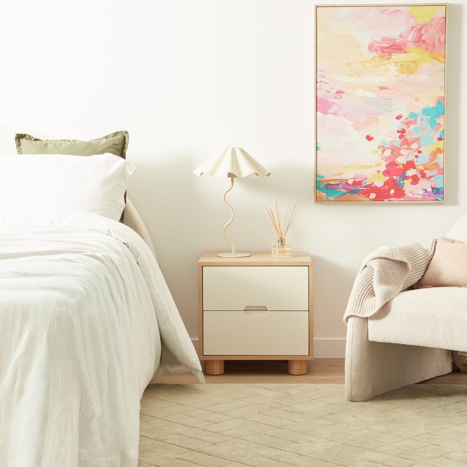 Brooks 2 Drawer Bedside Table