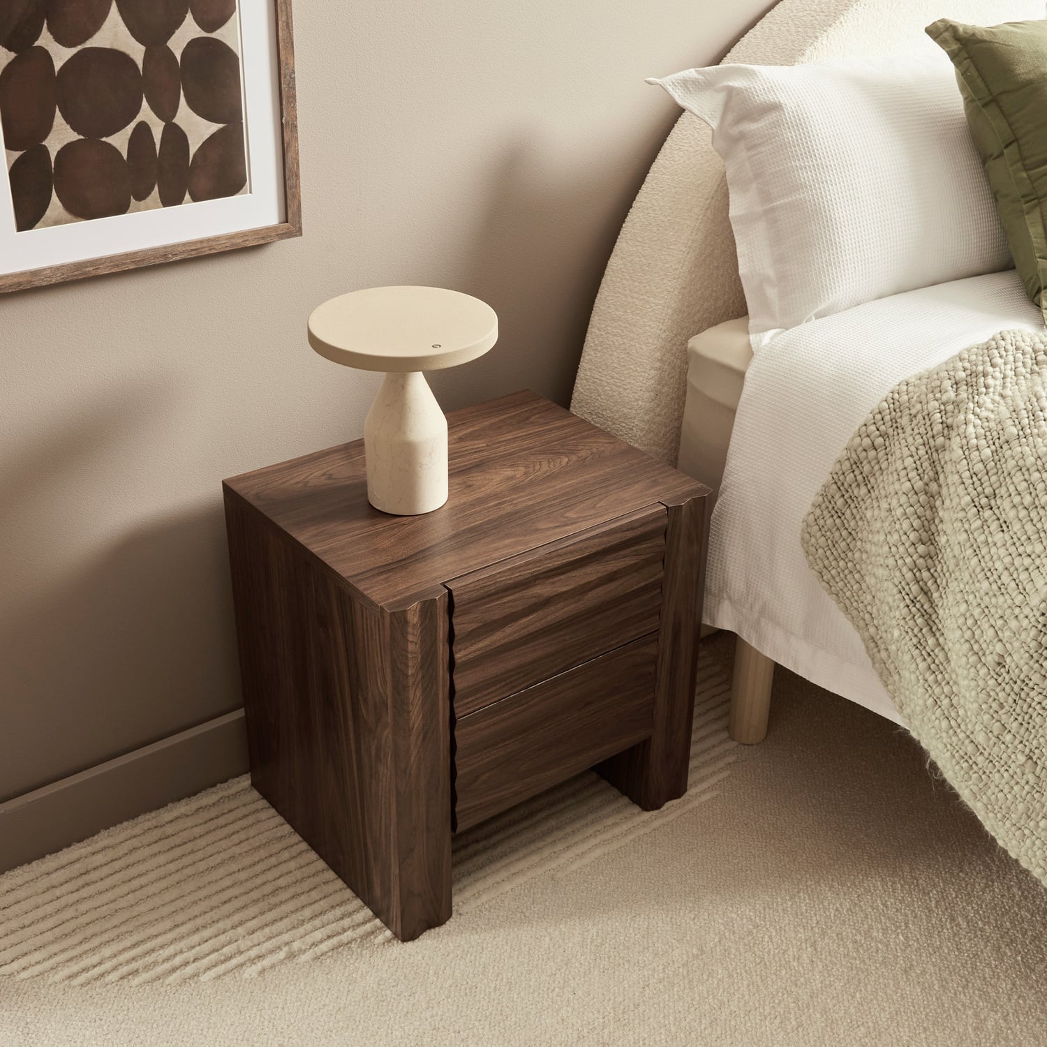 Linden 2 Drawer Bedside Table