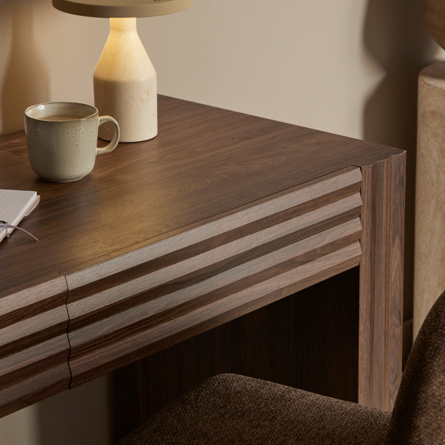 Walnut Linden 2 Drawer Writing Desk