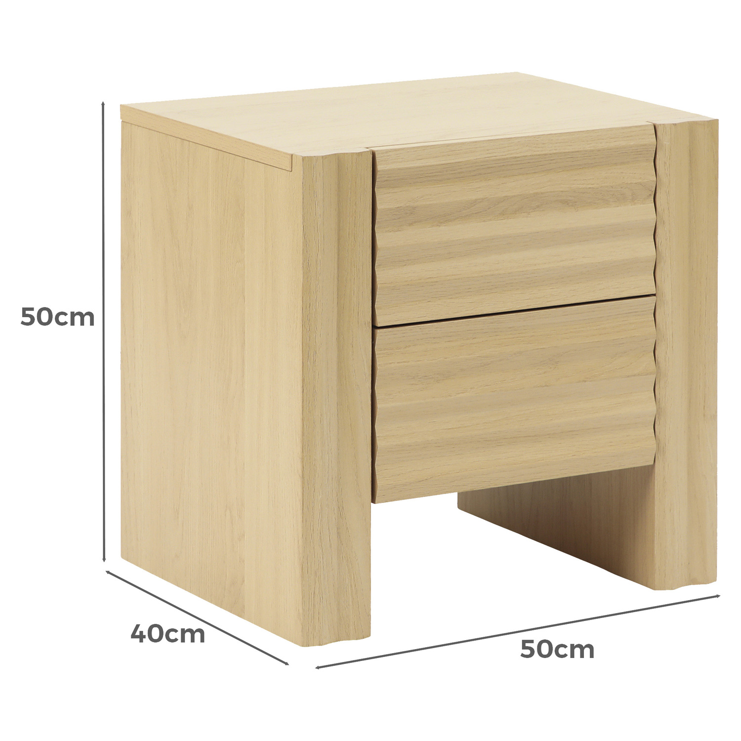Linden 2 Drawer Bedside Table