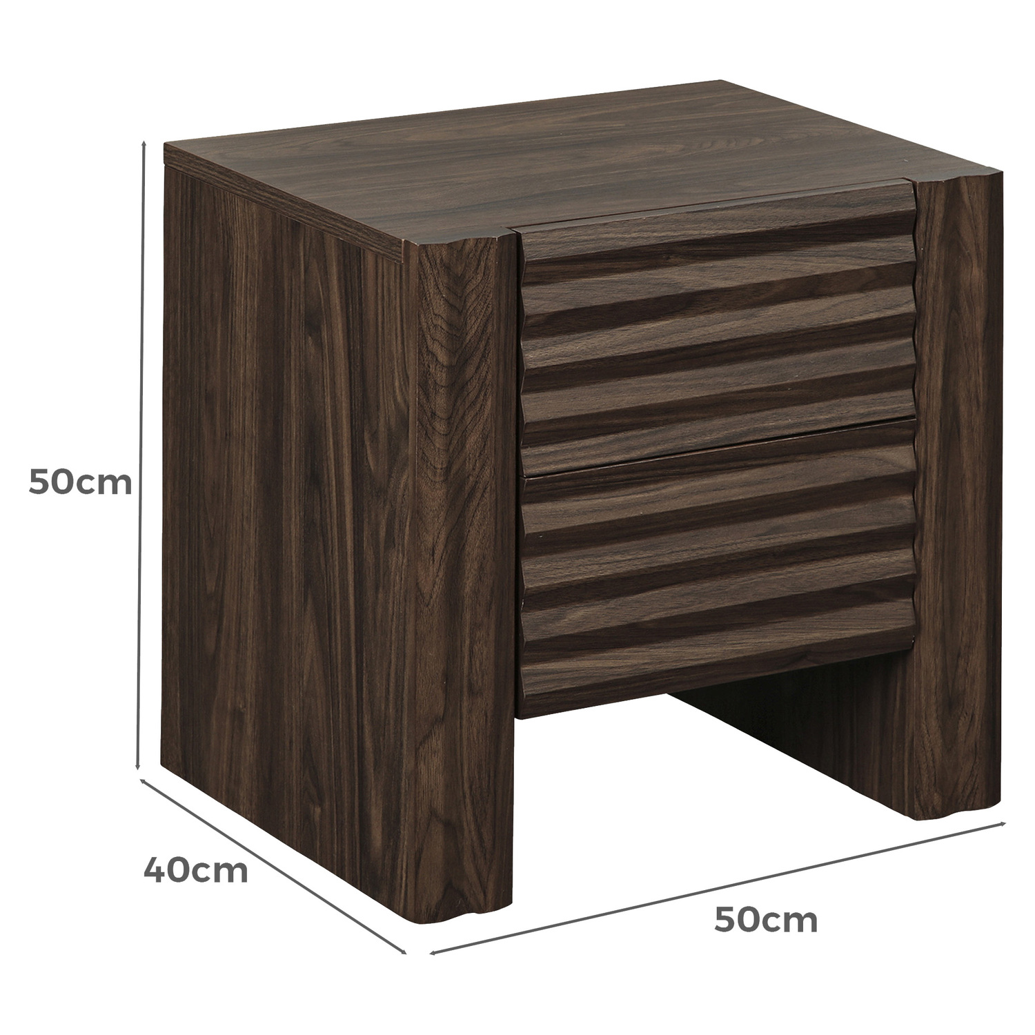 Linden 2 Drawer Bedside Table