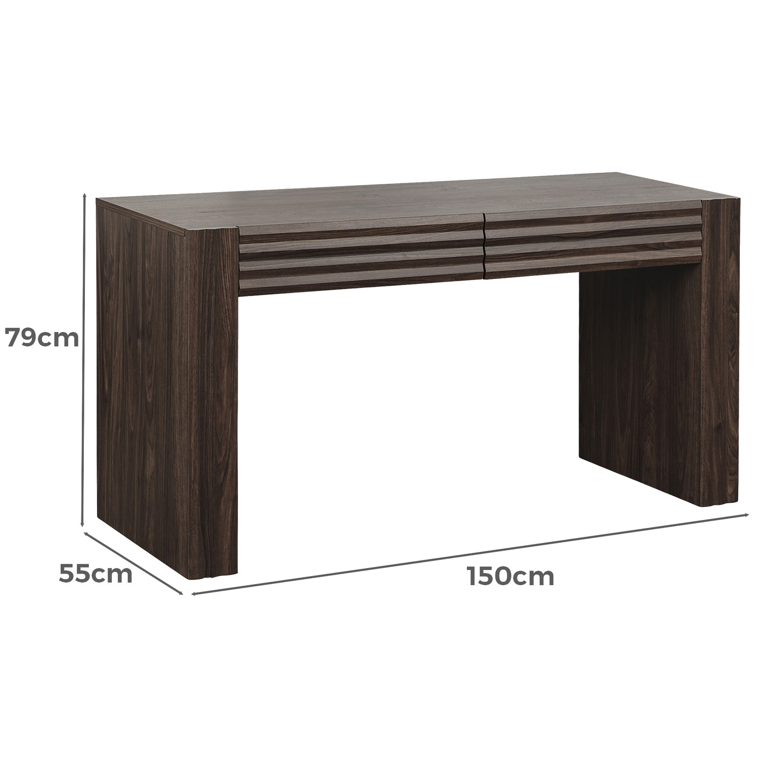 Walnut Linden 2 Drawer Writing Desk