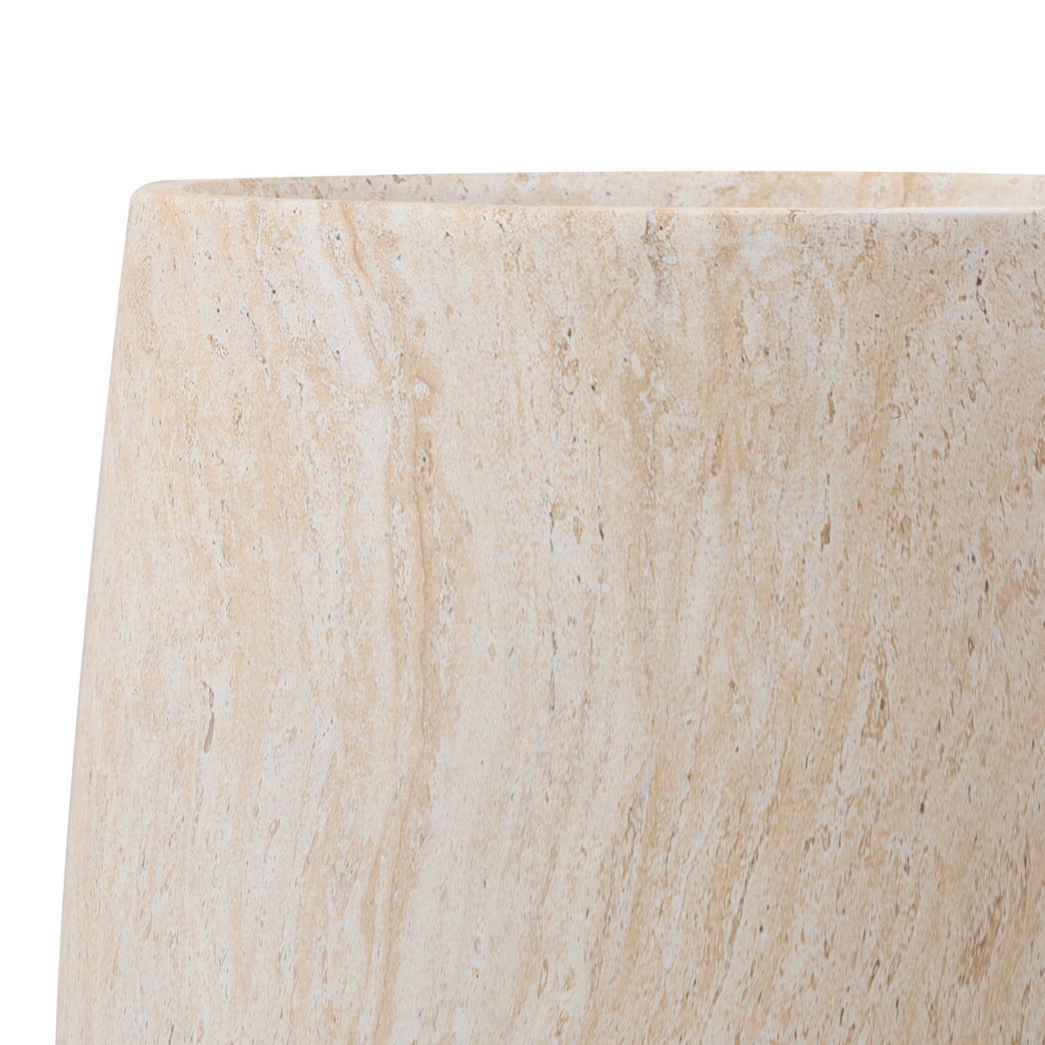 Zoa Travertine-Look Planter