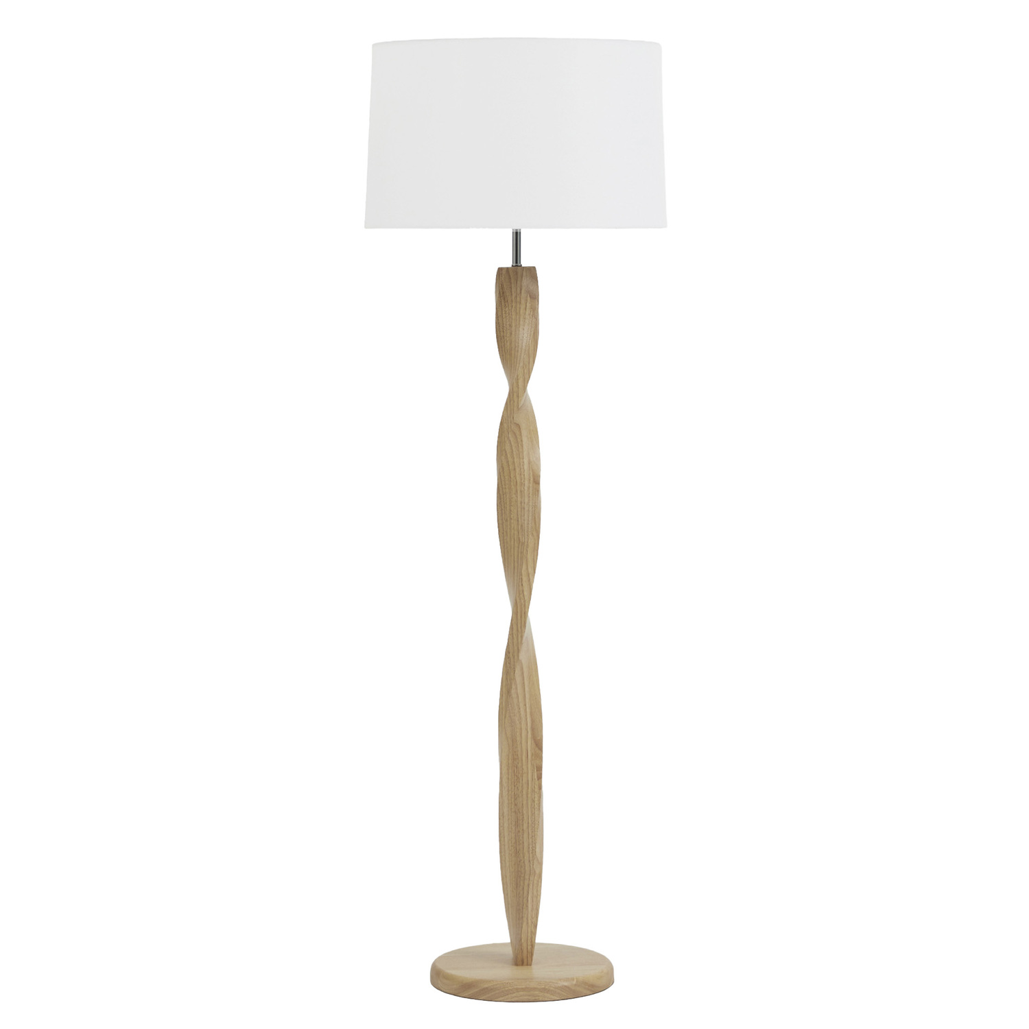 Hailey Rubberwood Floor Lamp