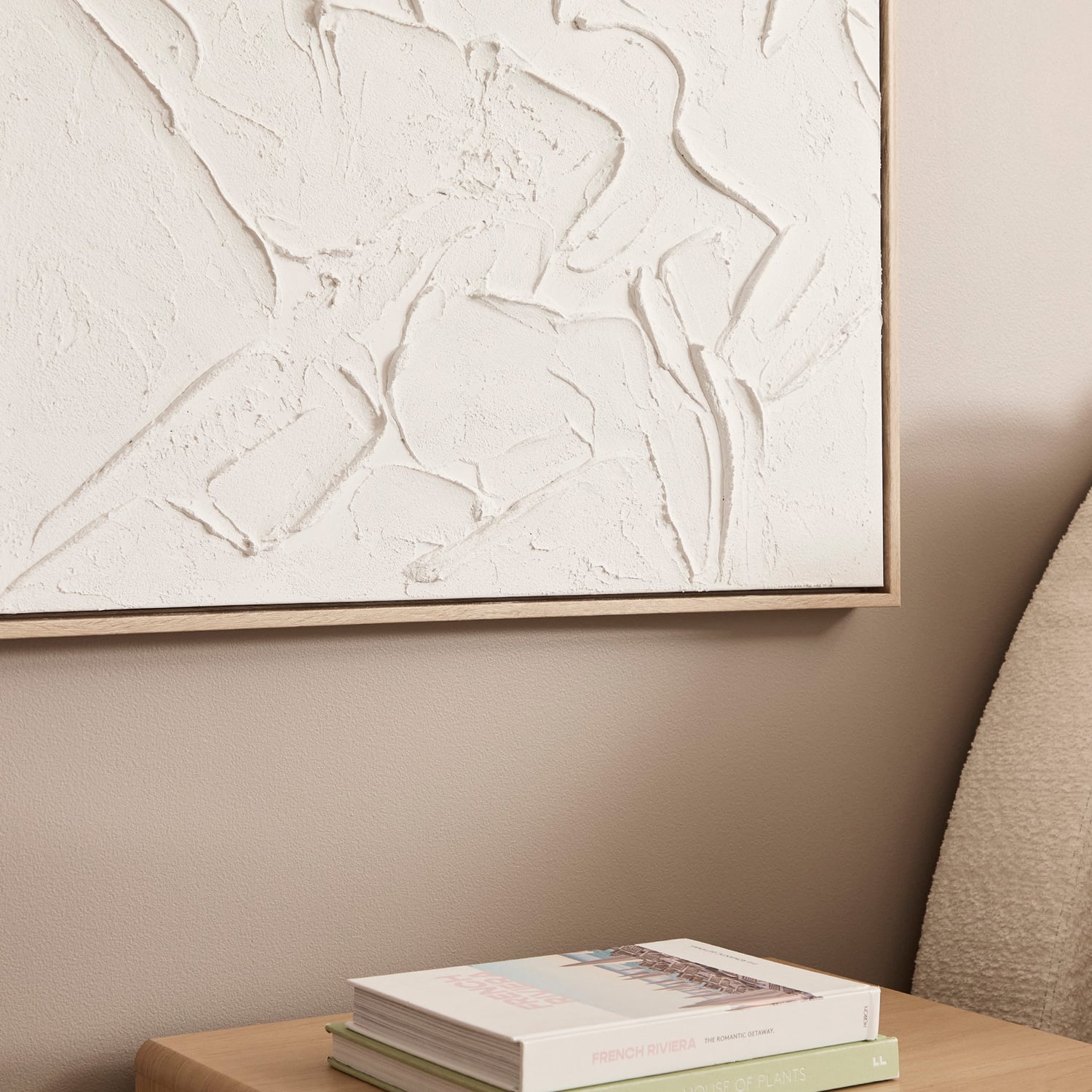 Field in White Wall Framed Canvas Wall Art