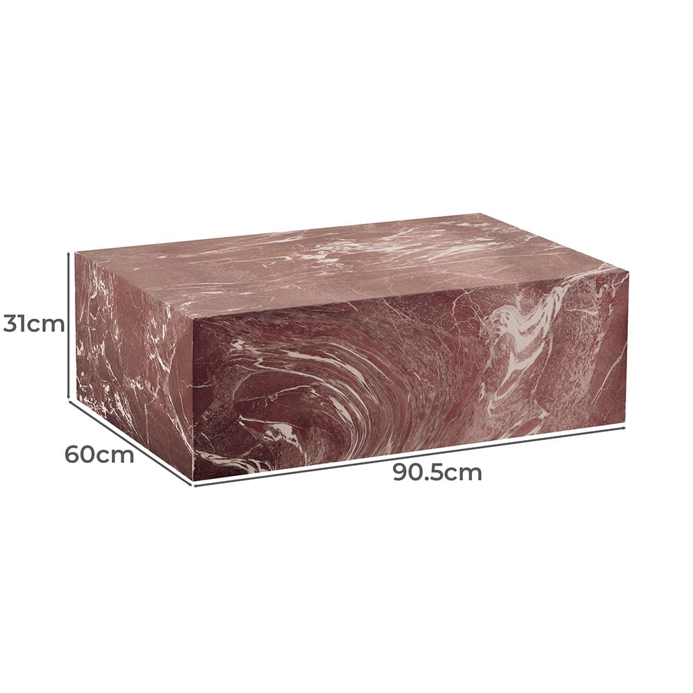 Issa Rectangular Marble-Look Coffee Table