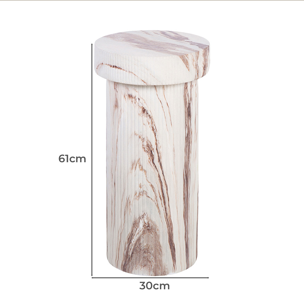 Mandy Marble-Look Side Table