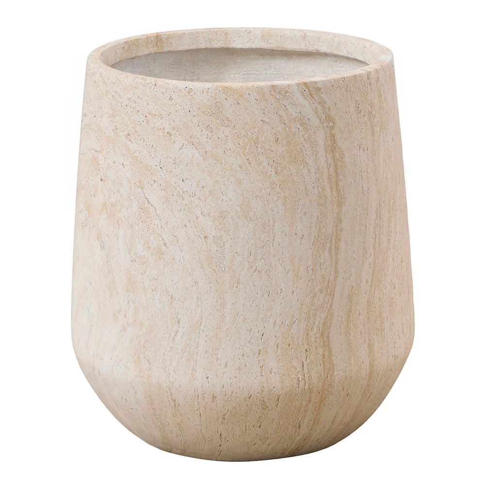 Zoa Travertine-Look Planter