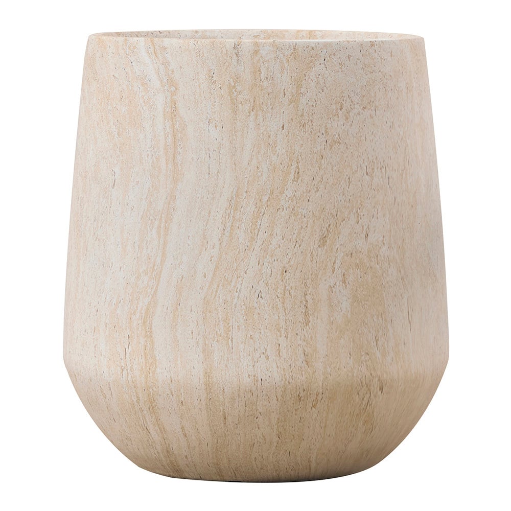 Zoa Travertine-Look Planter