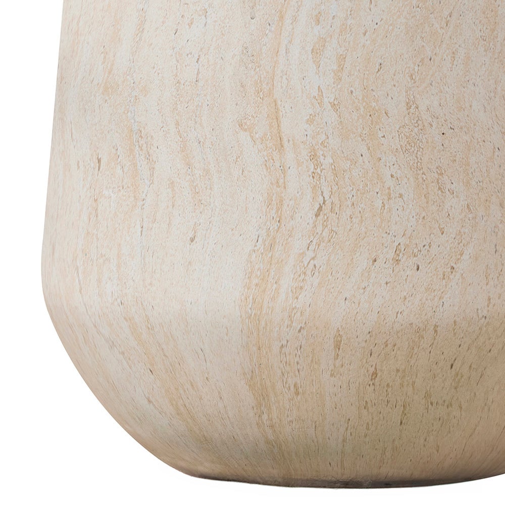 Zoa Travertine-Look Planter