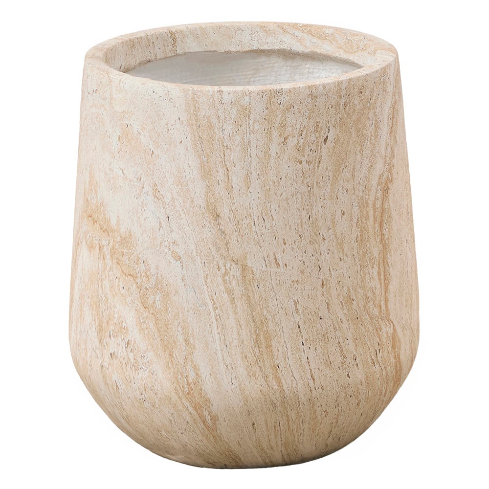 Zoa Travertine-Look Planter