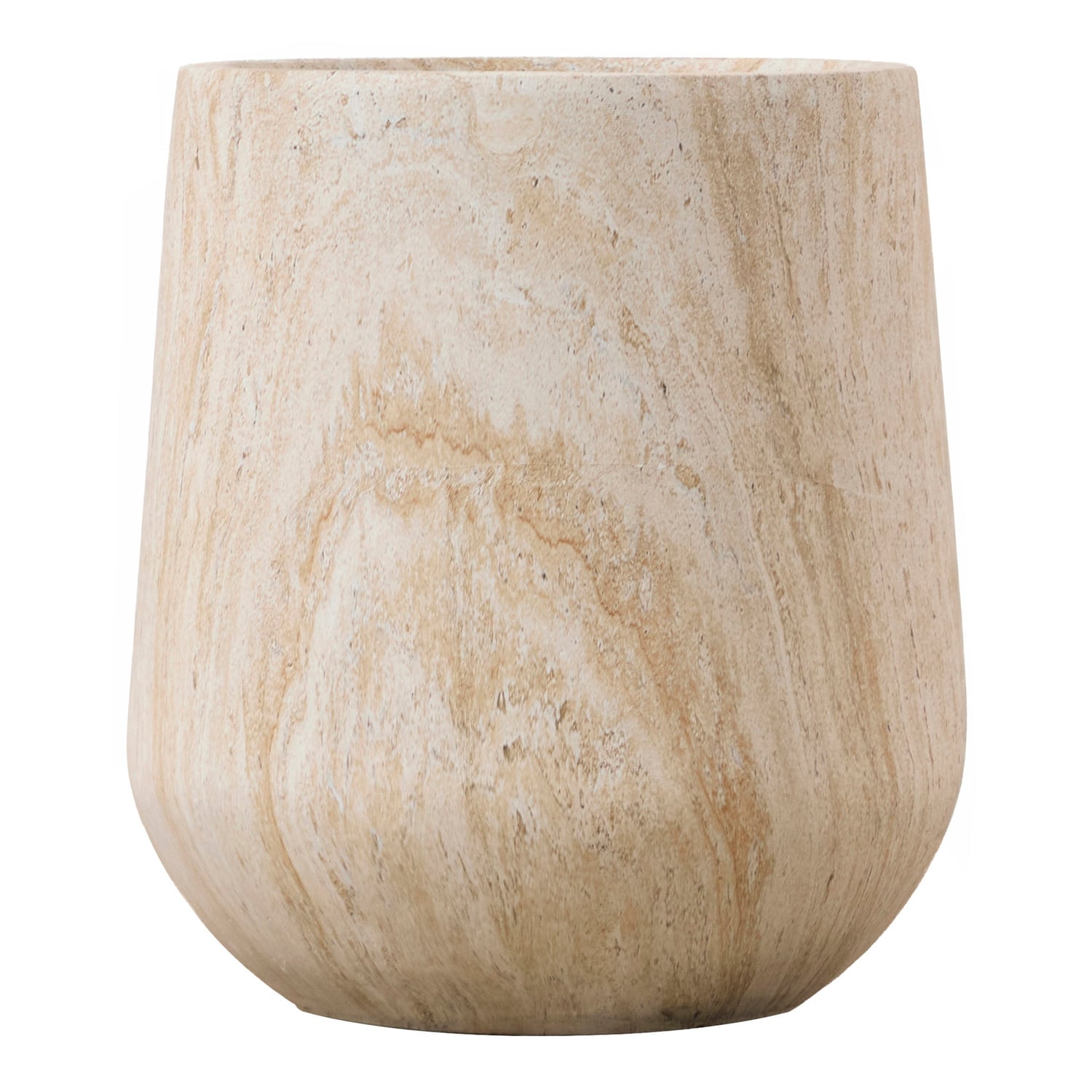 Zoa Travertine-Look Planter