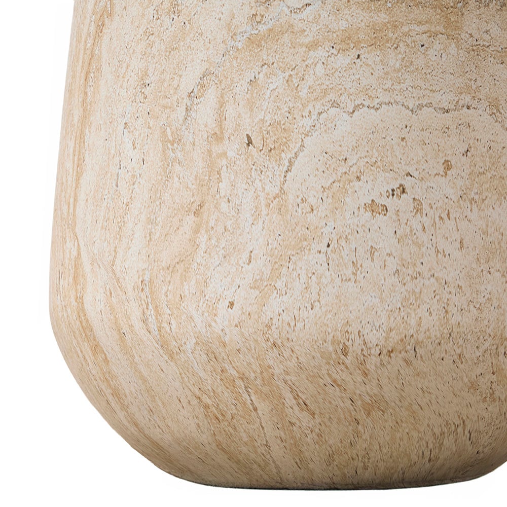 Zoa Travertine-Look Planter
