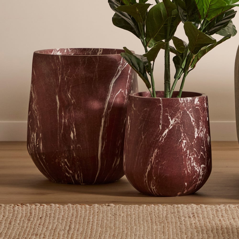 Zaria Marble-Look Planter