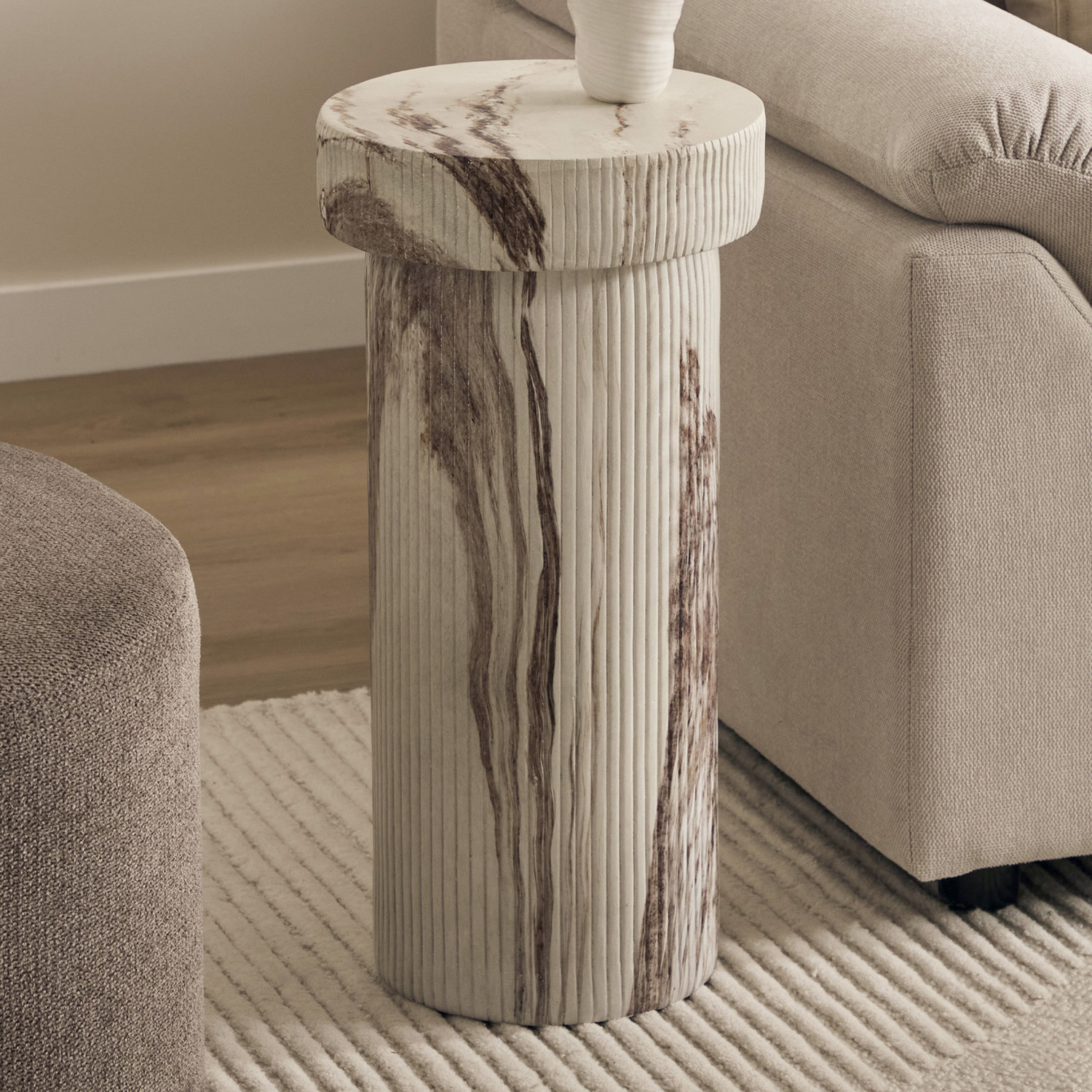 Mandy Marble-Look Side Table