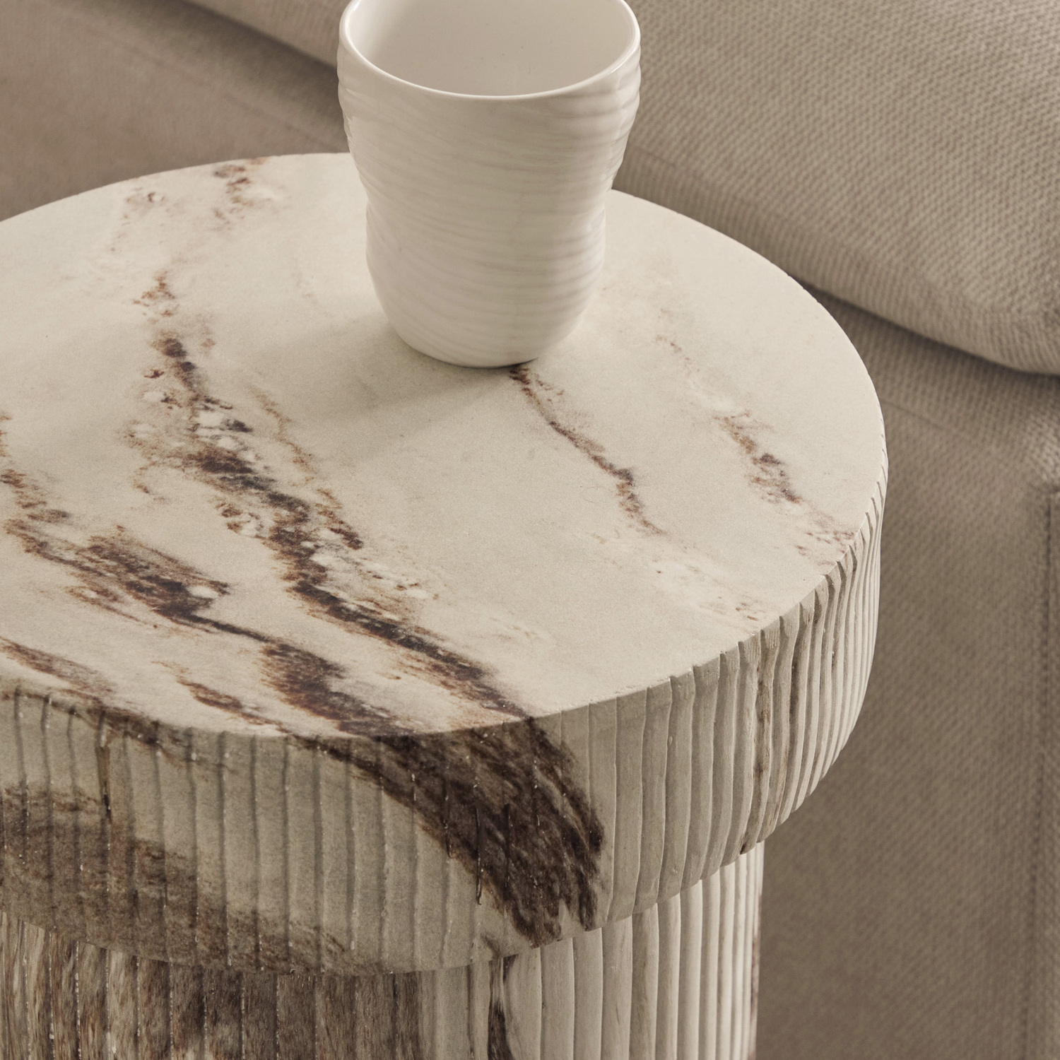 Mandy Marble-Look Side Table