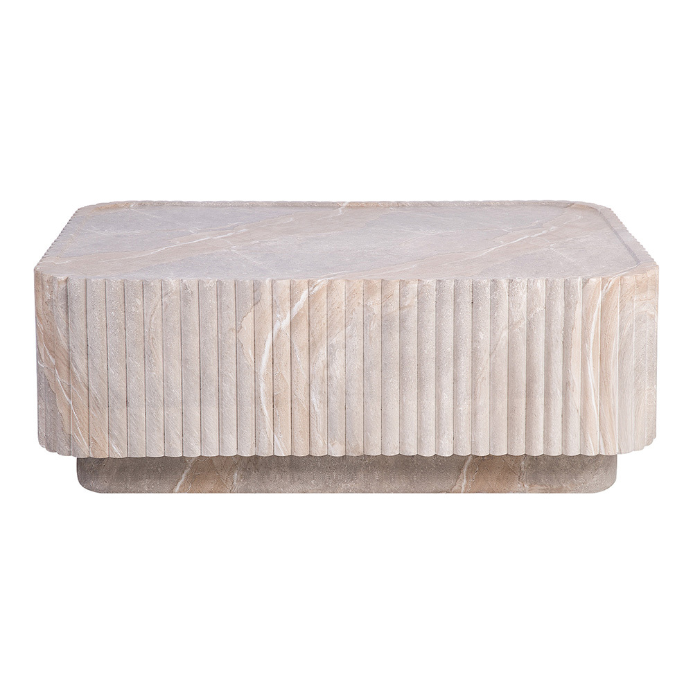 Sylvia Rectangular Travertine-Look Coffee Table